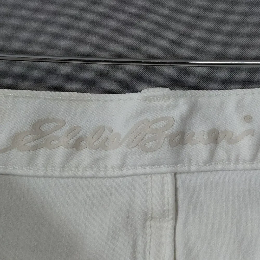 Eddie Bauer White Boyfriend Stretch Jeans Women Relaxed Denim Size 6